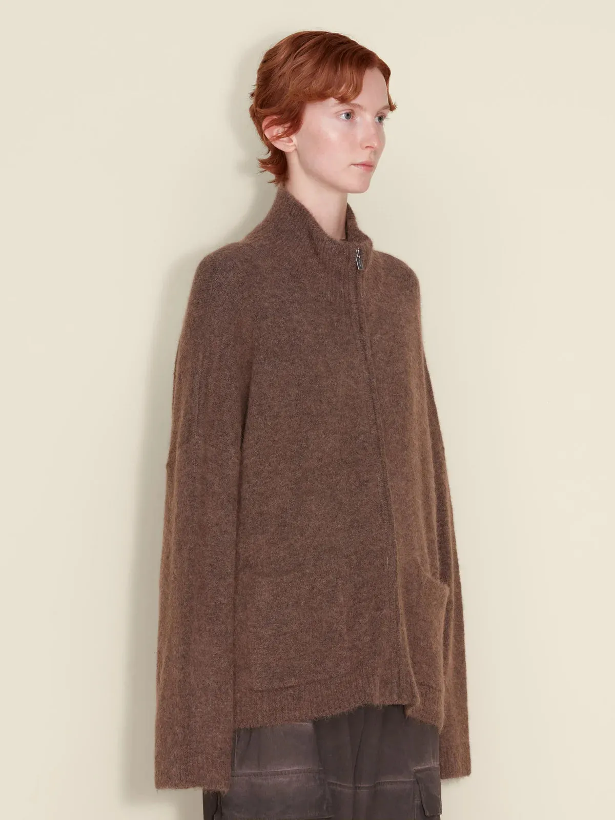 HOLZWEILER TINE FLUFFY CARDIGAN DK. BROWN