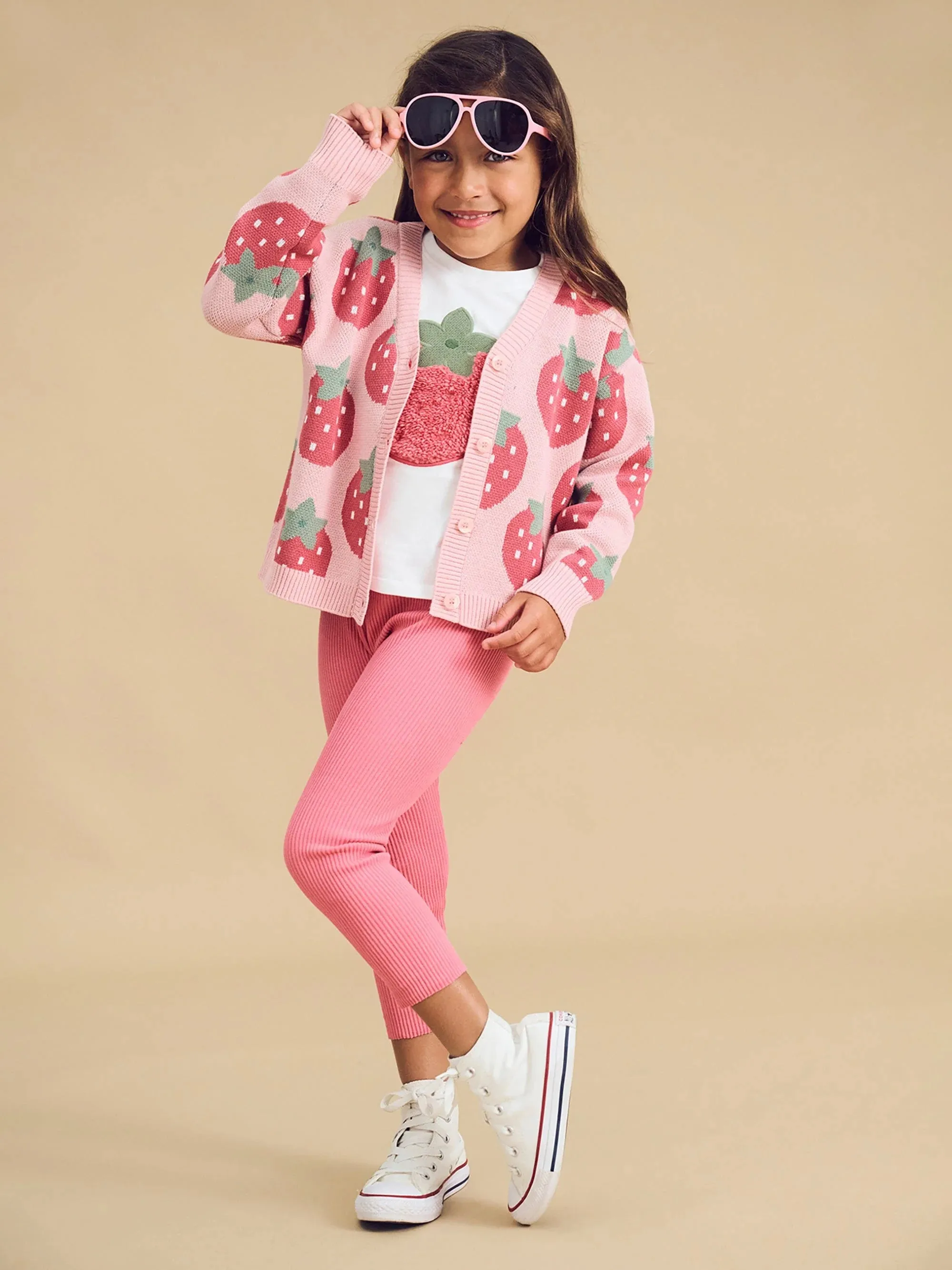 HUXBABY BERRY BOXY CARDI
