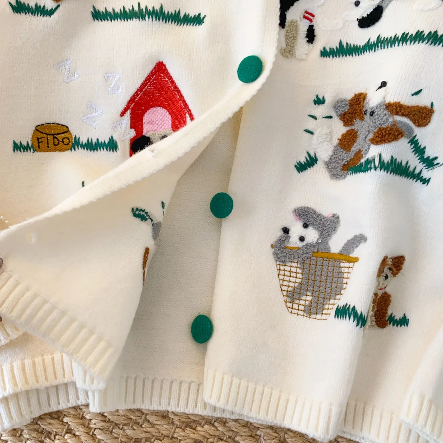 Japanese Style Animal Embroidered Cardigan