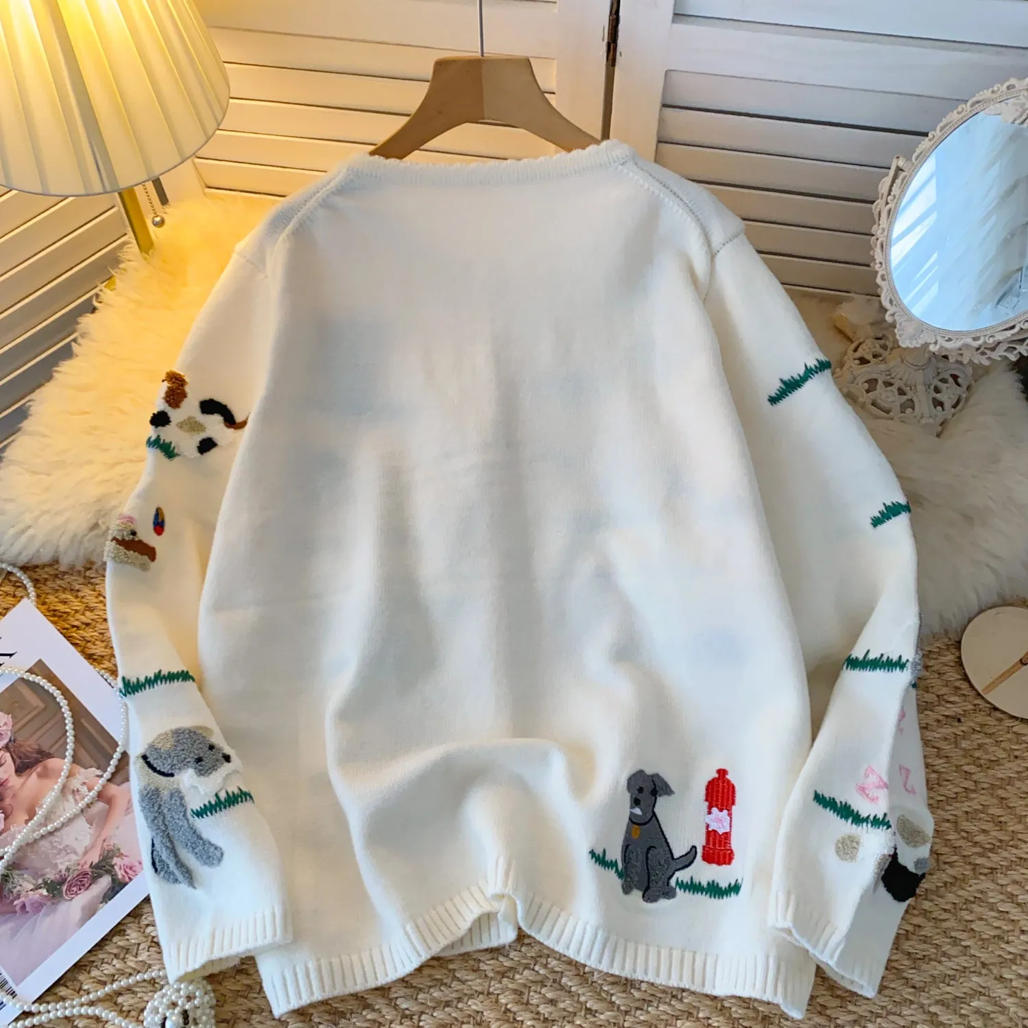 Japanese Style Animal Embroidered Cardigan