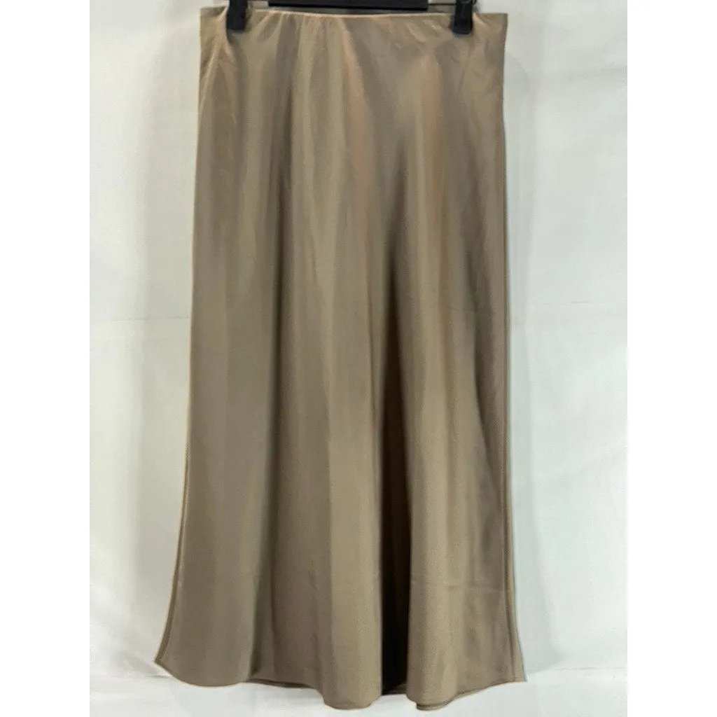 J.CREW Women's Light Khaki Gwyneth Pull-On Lightweight Maxi Slip Skirt SZ XS