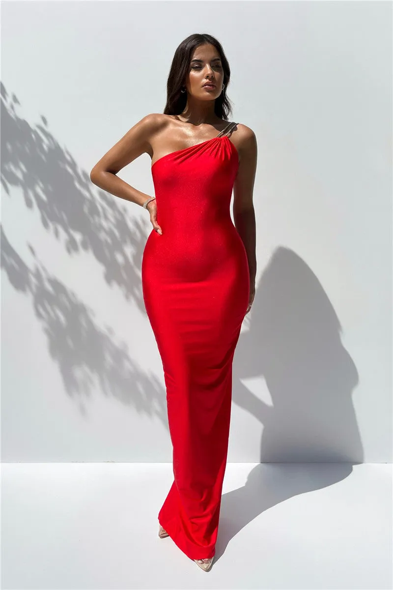 Jessica One Shoulder Backless Sexy Maxi Dress