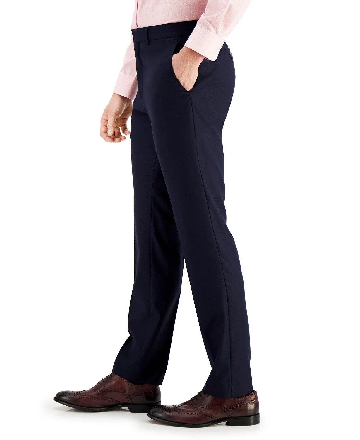 Kenneth Cole Reaction Mens Slim fit Dress Pants 32 / 32 Blue Solid