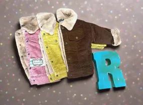 Kids Corduroy Sherpa Jacket Retro Western Coat COWBOY COWGIRL Coat