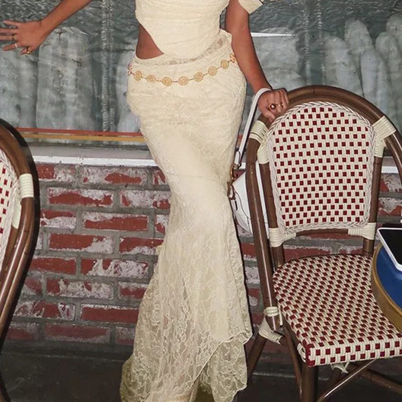 Lace Mermaid Low Waist Bodycon  Skirt