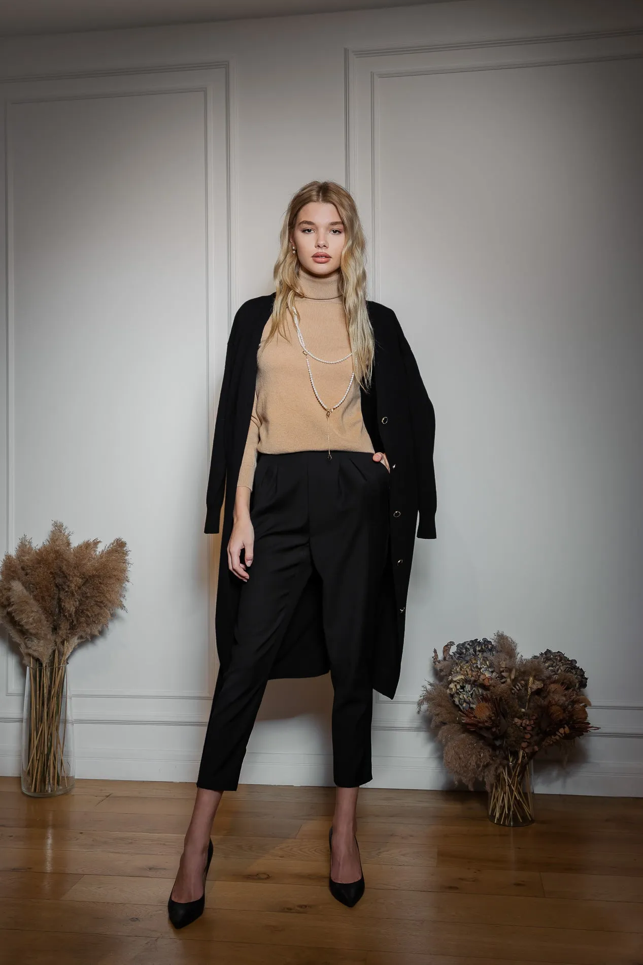 Lani Cashmere Long Cardigan In Embassy
