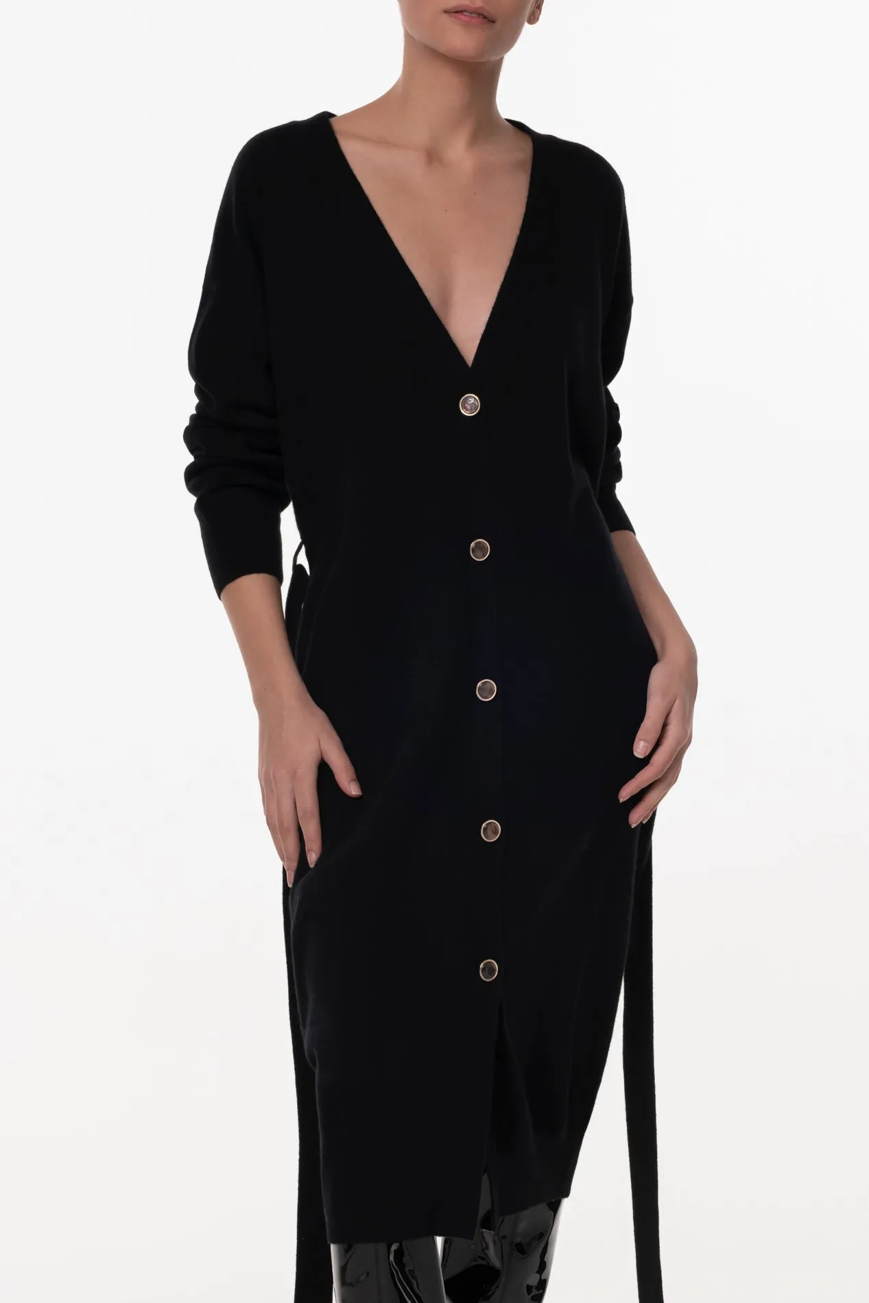 Lani Cashmere Long Cardigan In Embassy