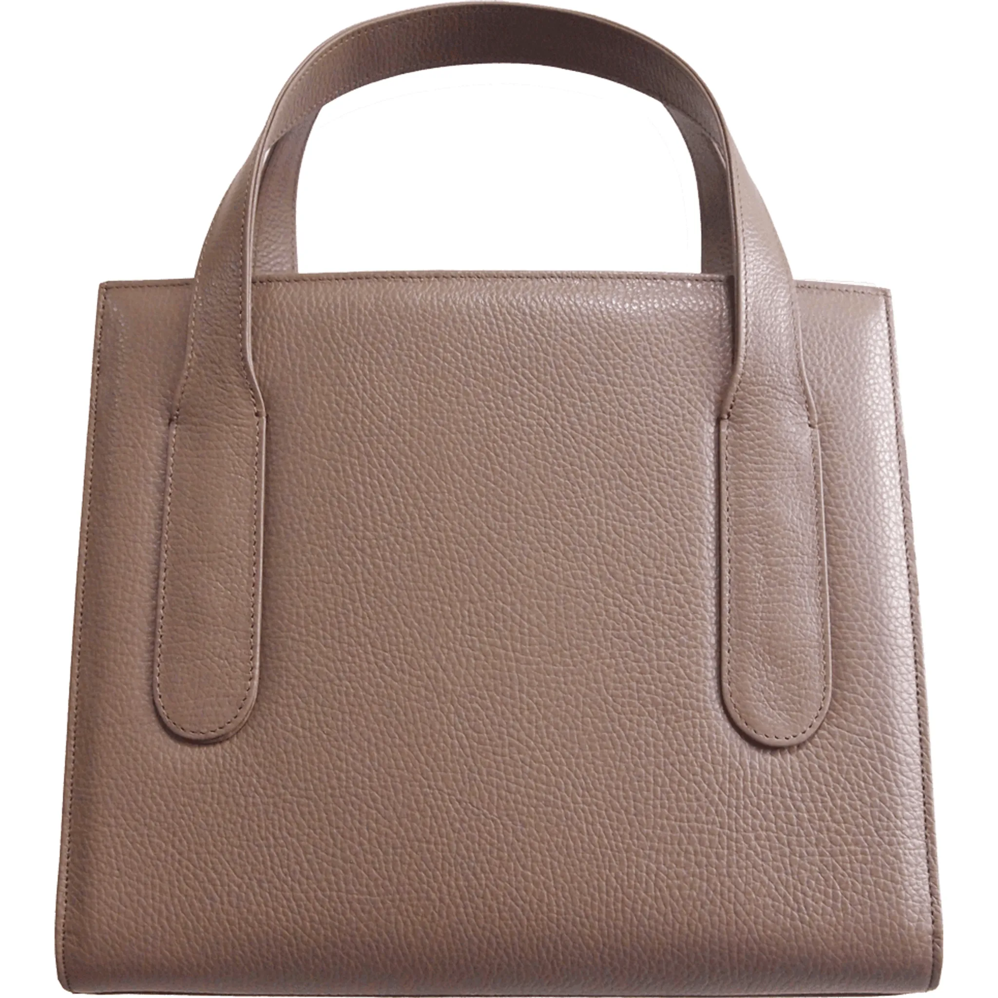 Large Pebbled Calf Leather Tote Taupe