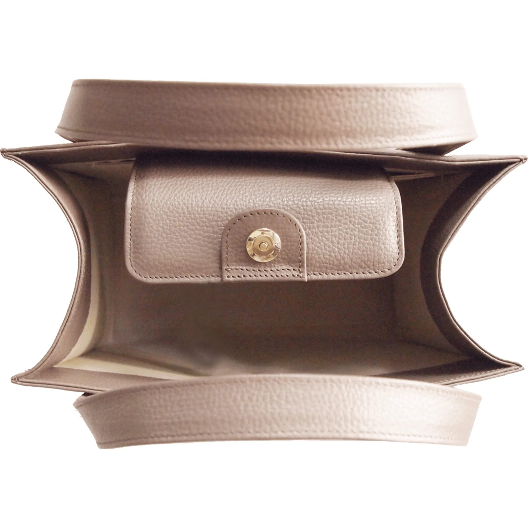 Large Pebbled Calf Leather Tote Taupe