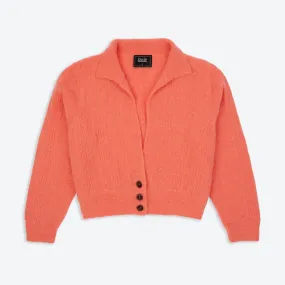 Lowie Alpaca Peach Lacy Cardigan