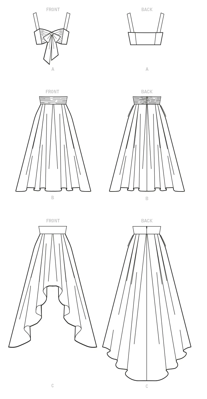 McCalls Sewing Pattern 8152 Misses' Top and Skirts