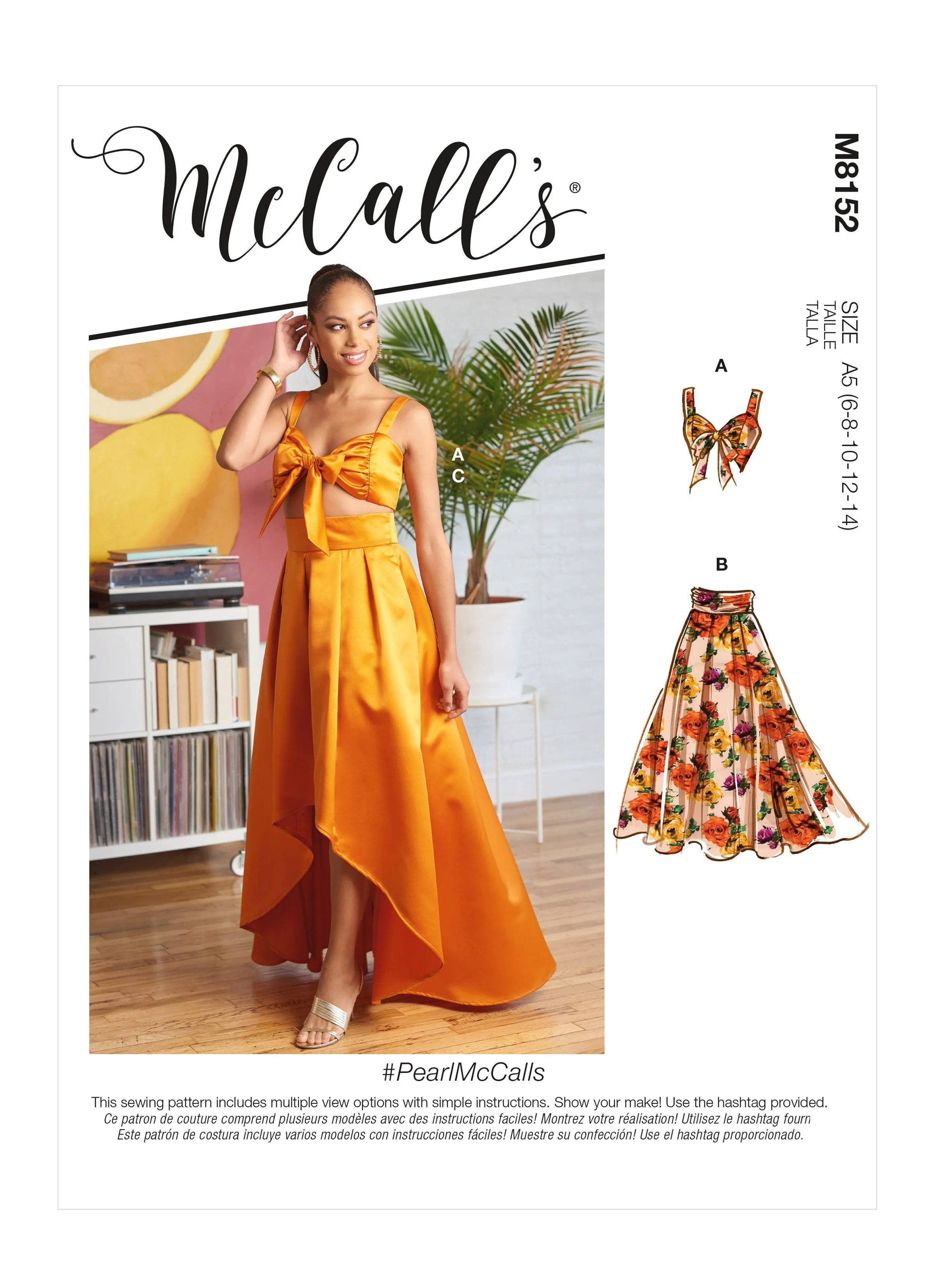 McCalls Sewing Pattern 8152 Misses' Top and Skirts