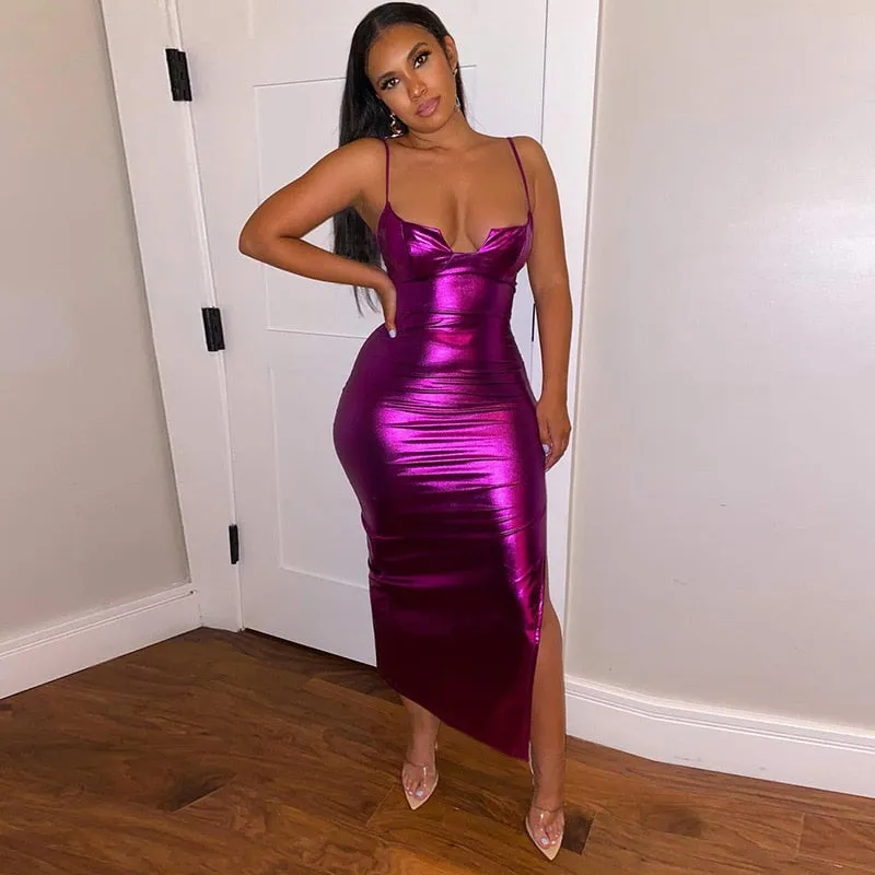 Metallic Purple Dress