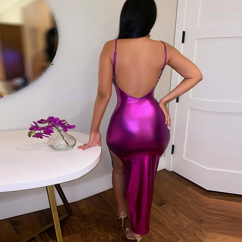 Metallic Purple Dress