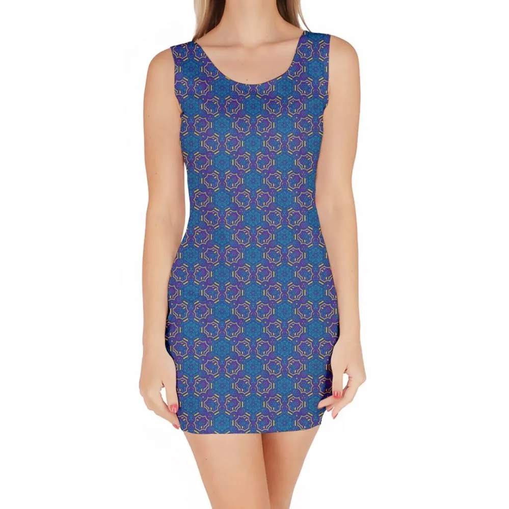 Metatron's Cube Pattern Bodycon Dress