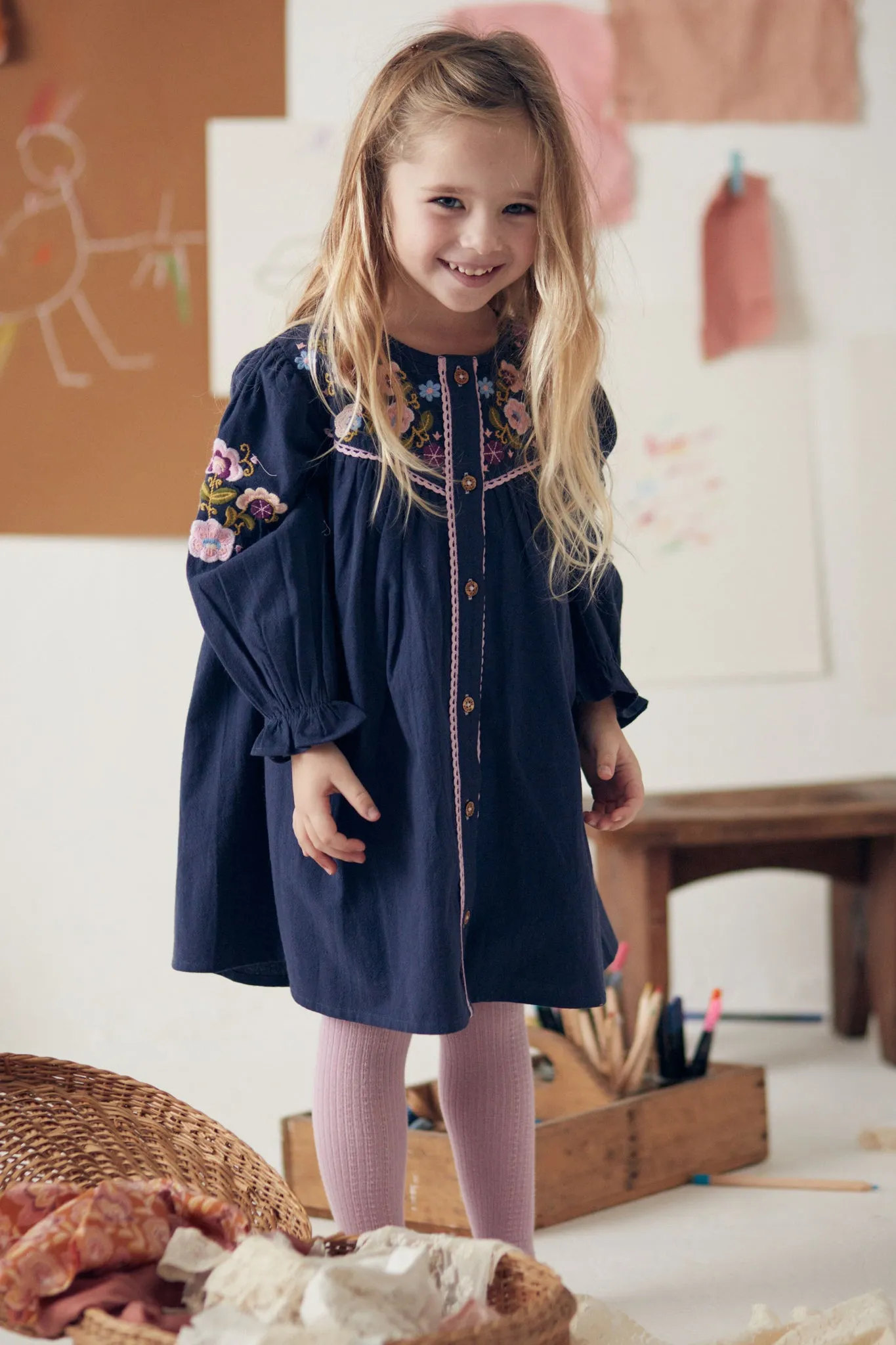 Navy Floriane Dress