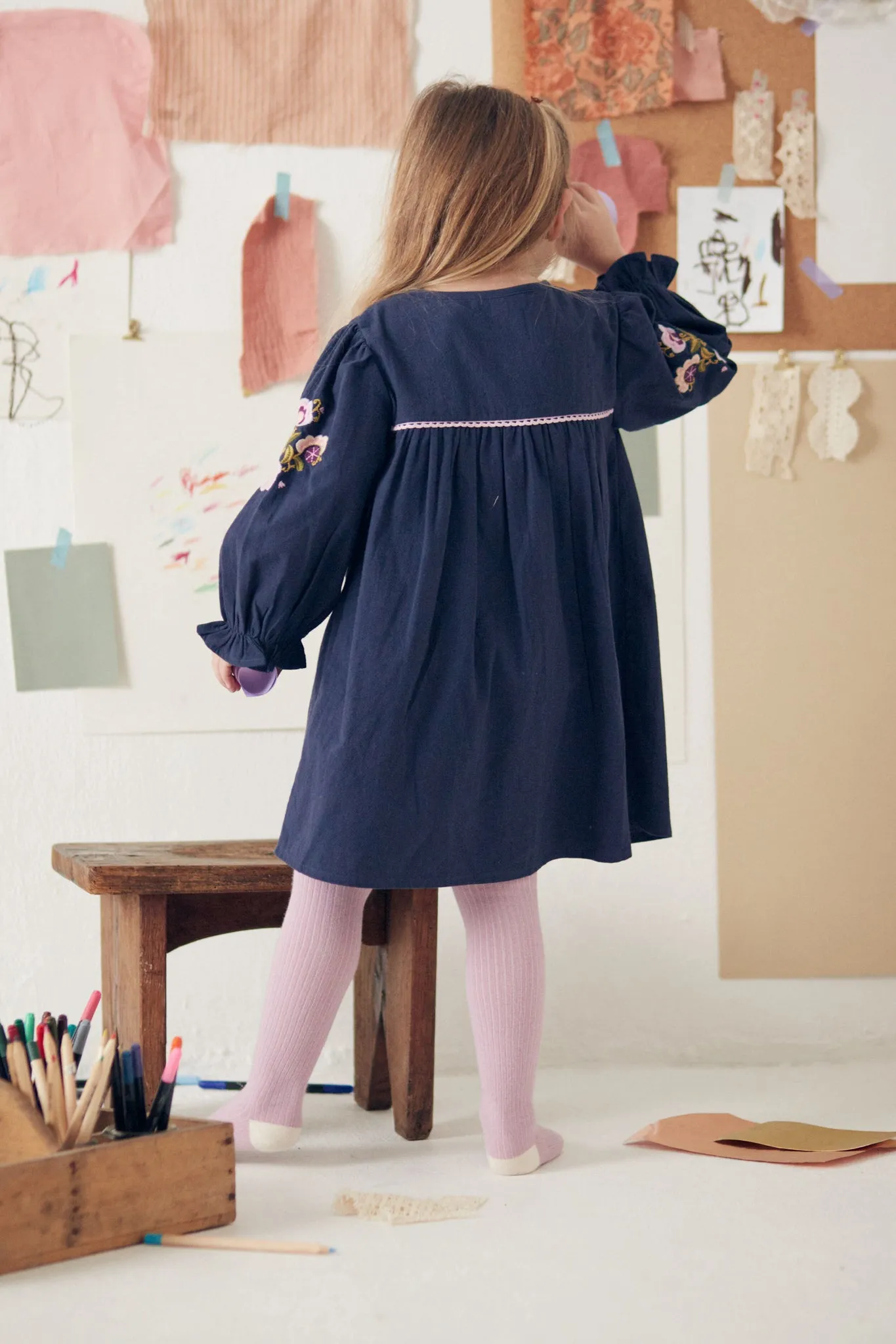 Navy Floriane Dress