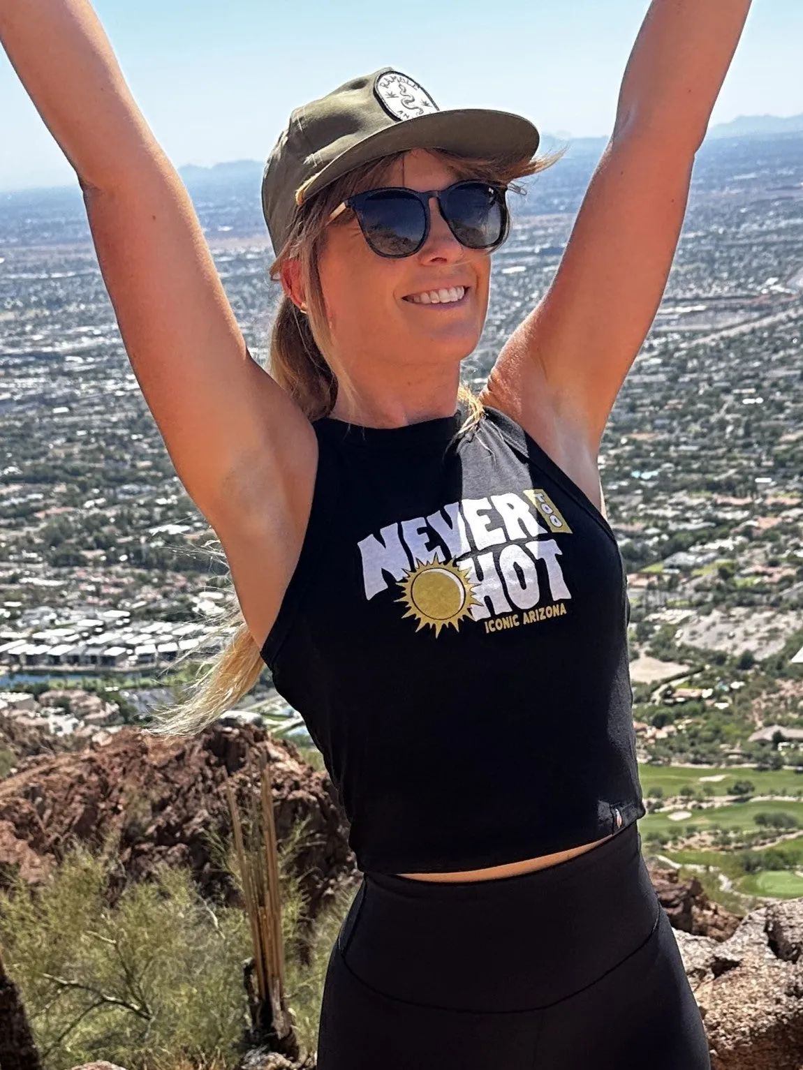 Never Too Hot Ladies Micro Rib Racer Tank