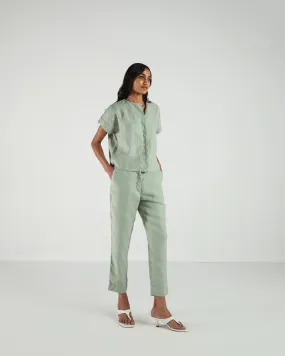 Olive High-Waist Pants
