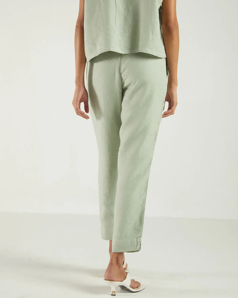 Olive High-Waist Pants
