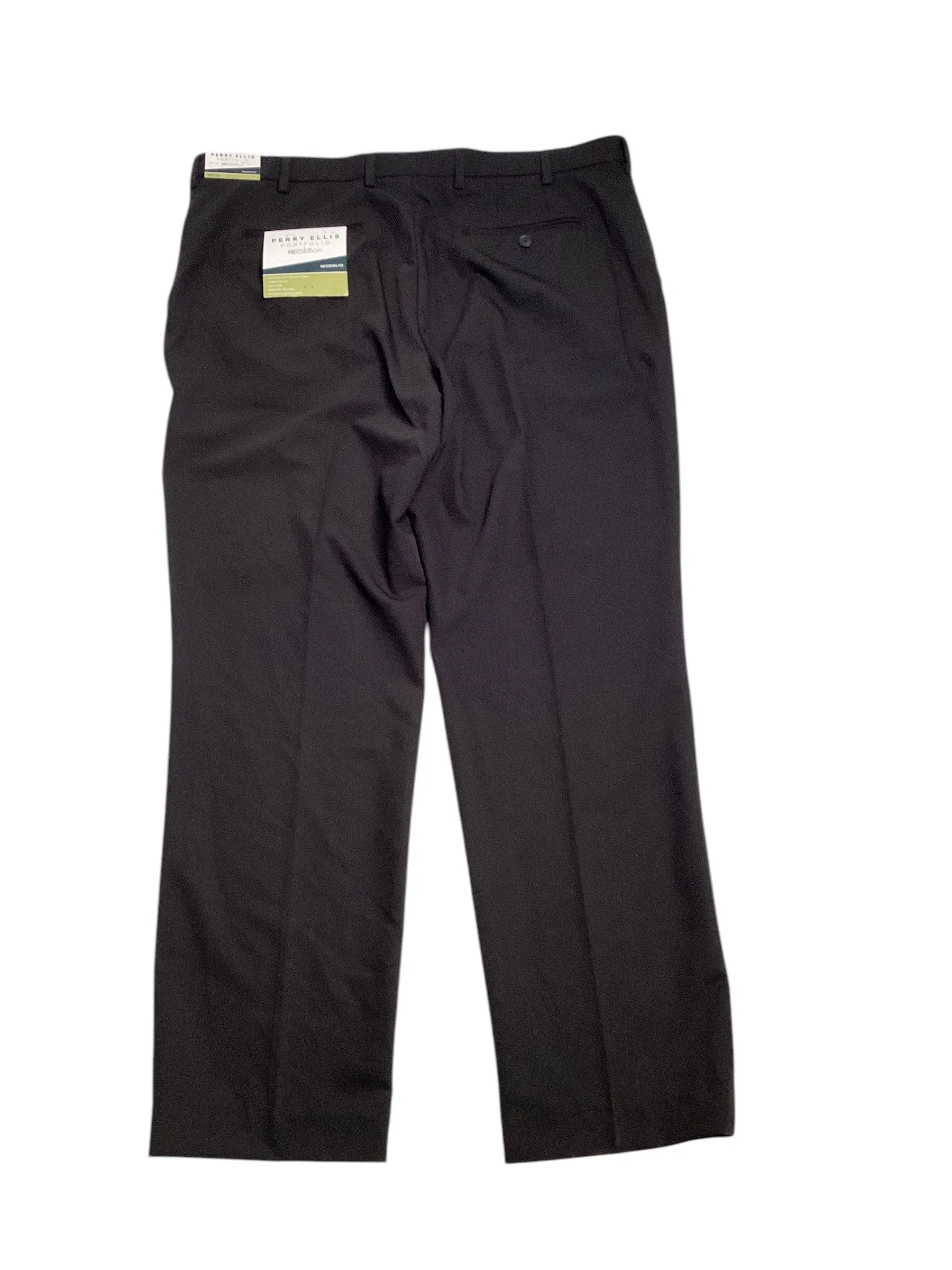 Perry Ellis Portfolio Mens Modern fit Dress Pants 40 / 32 Dark Grey Solid