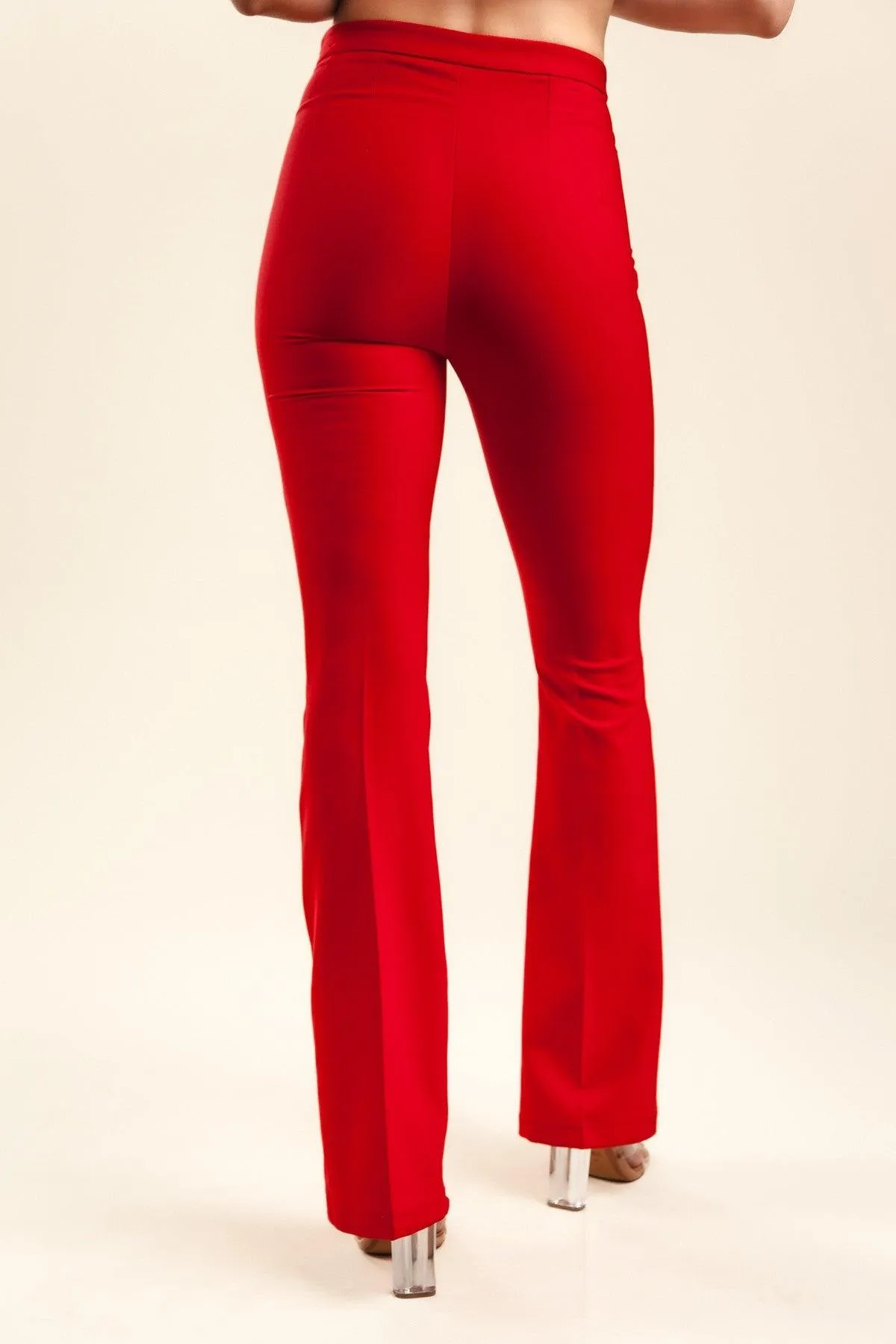 pintuck bootcut high waist pants