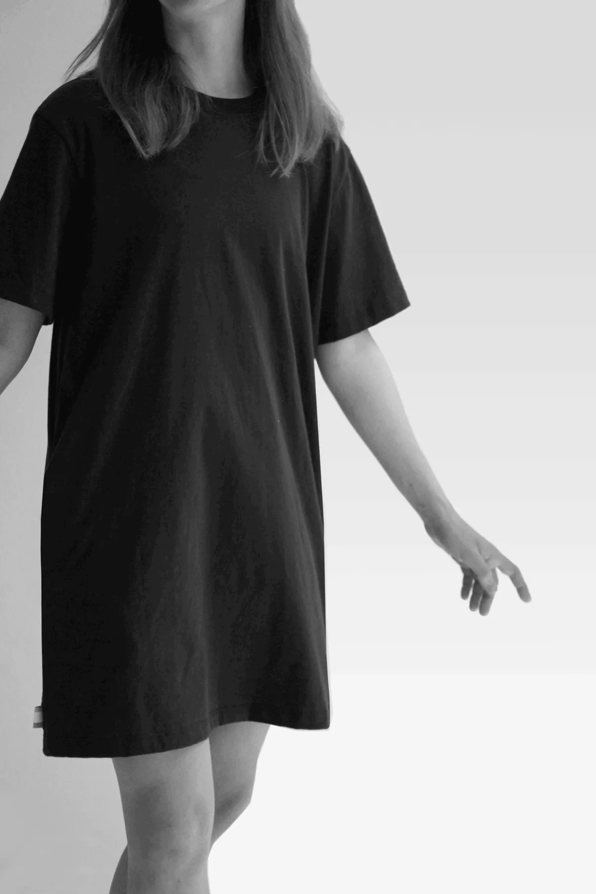 Pocket T-Shirt Dress Black
