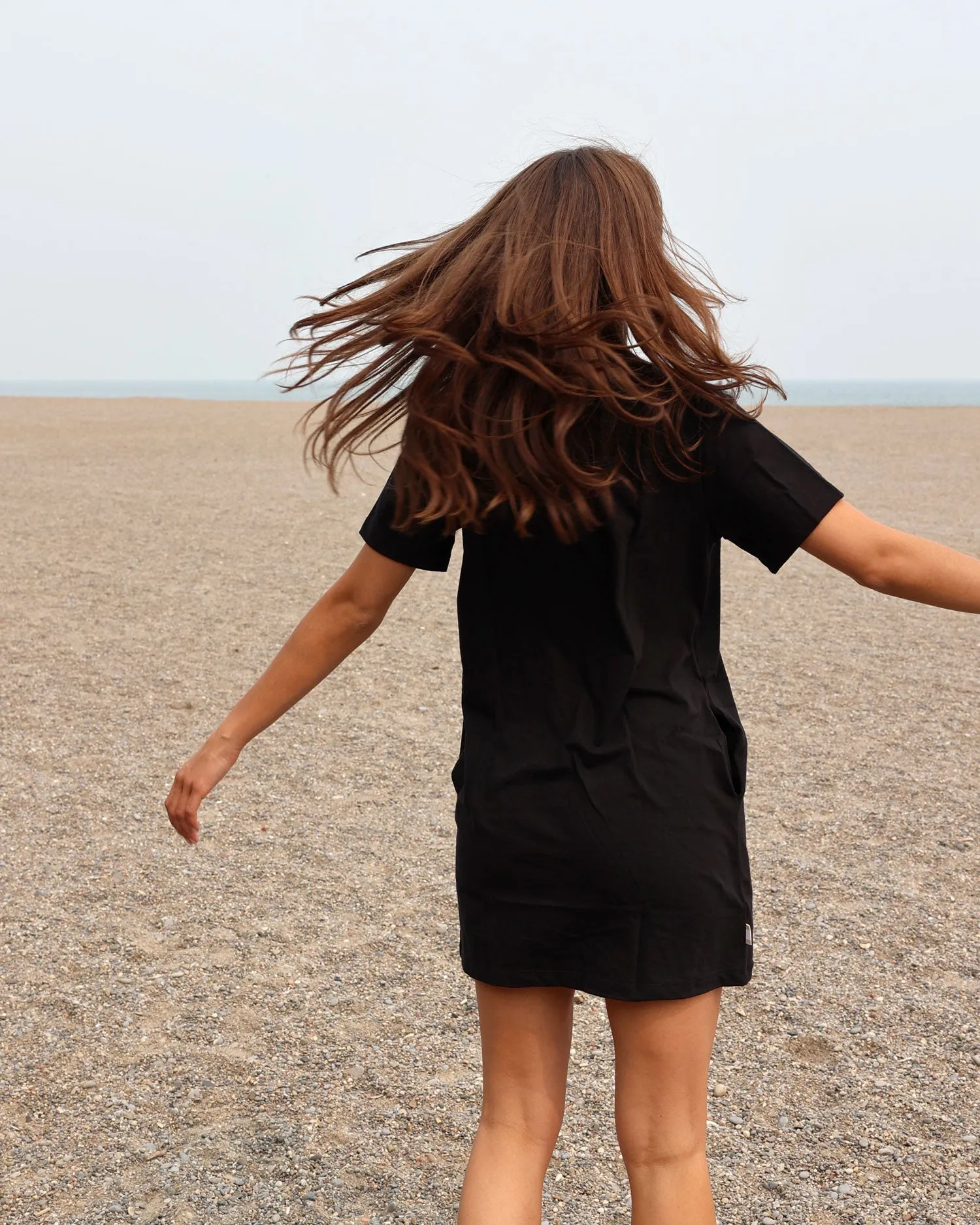 Pocket T-Shirt Dress Black
