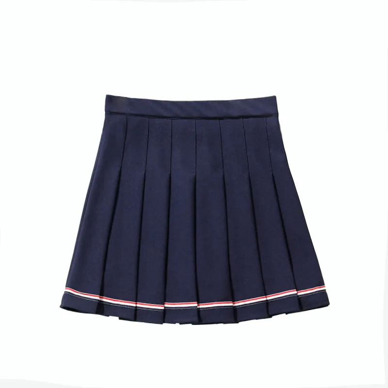 Preppy Pleated Mini Skirt Navy