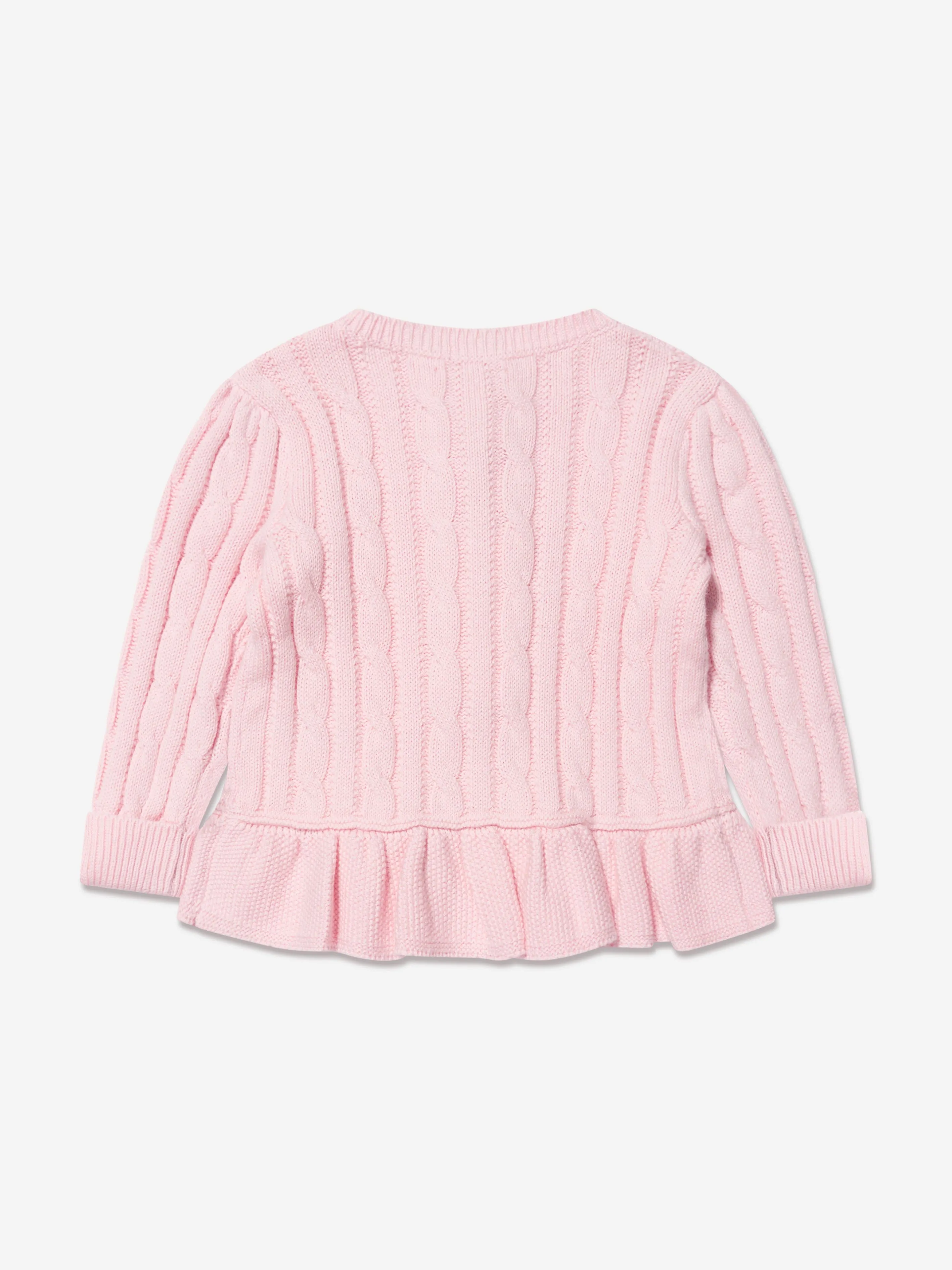 Ralph Lauren Baby Girls Peplum Cardigan in Pink