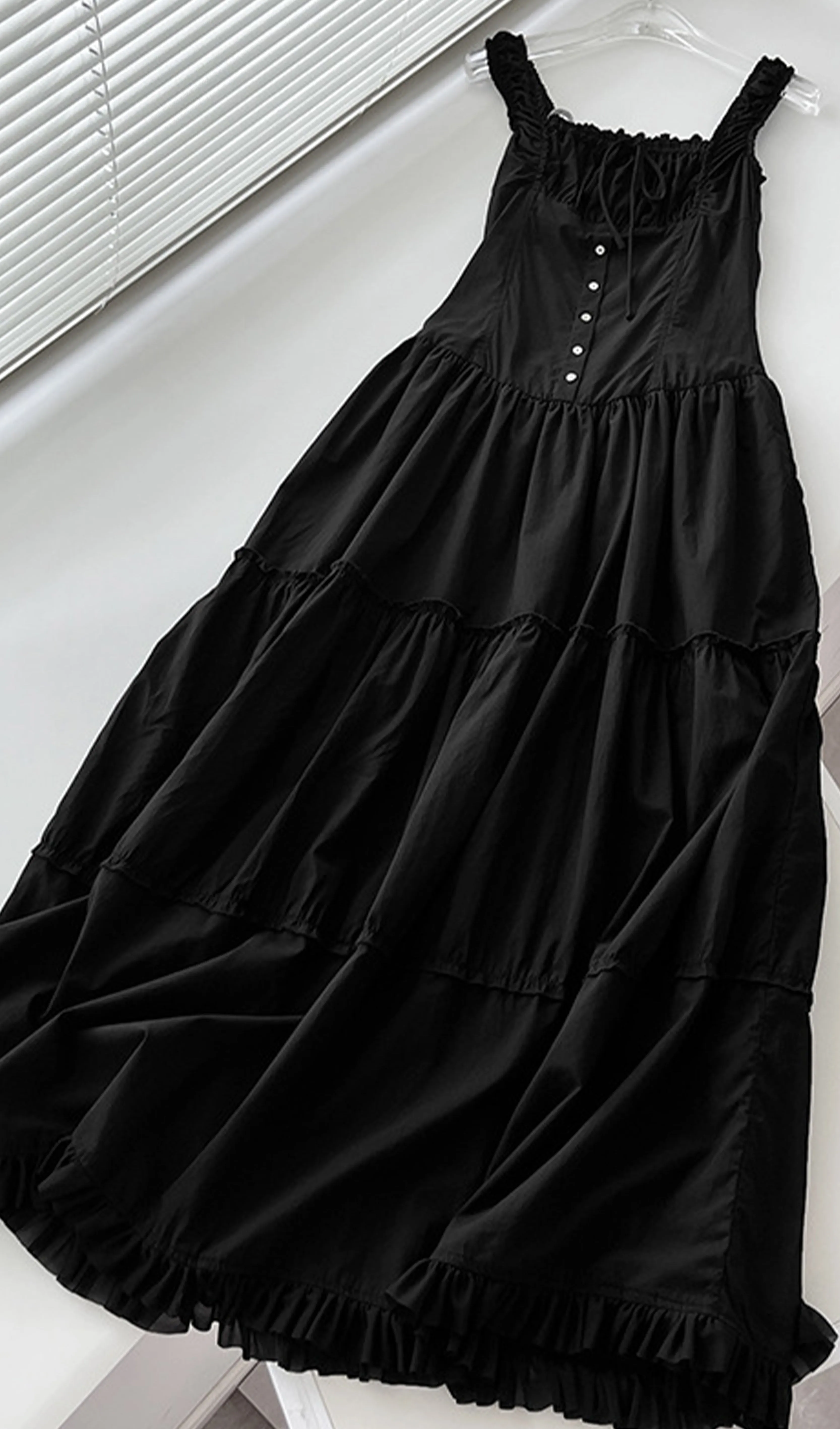 Ruffle Maxi Slip Dress