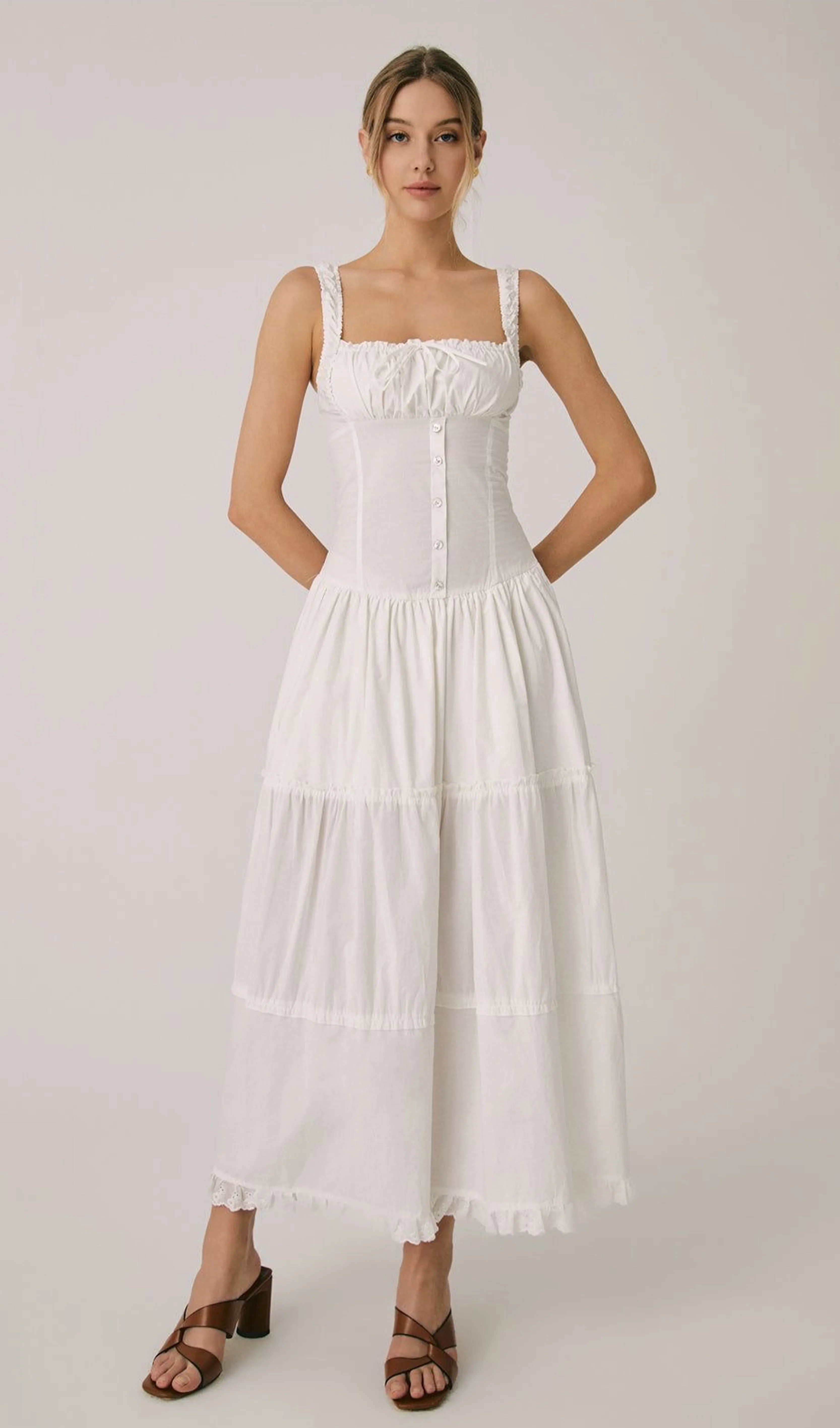 Ruffle Maxi Slip Dress