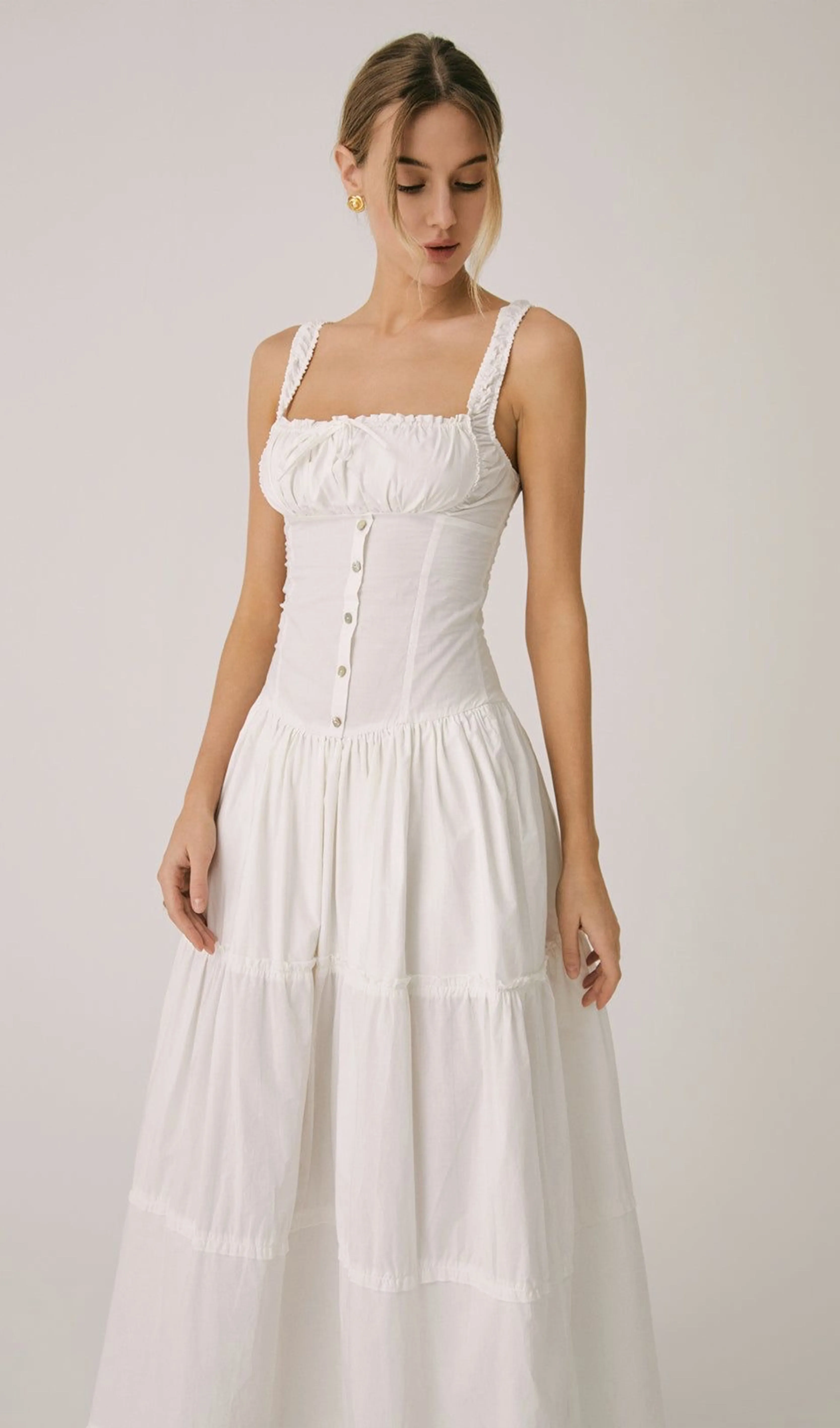 Ruffle Maxi Slip Dress
