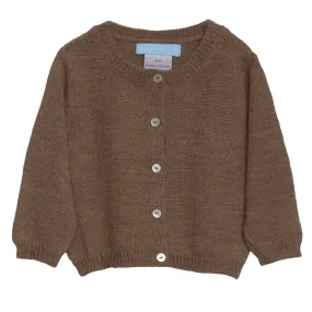 Semi Hand Knitted Baby Alpaca Cardigan - Hazelnut - 3-18m