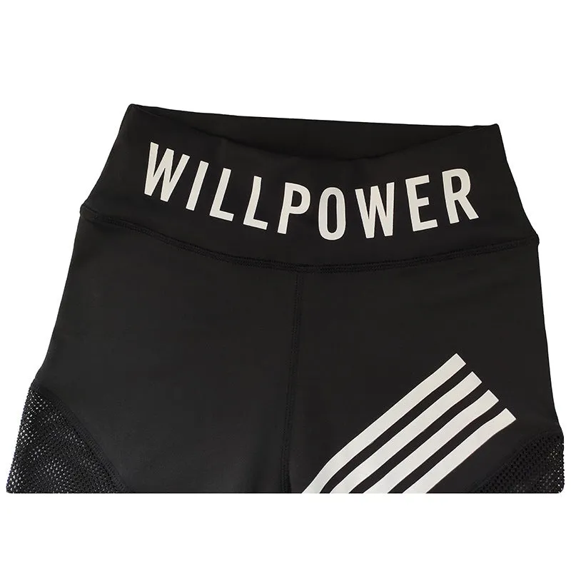 Sexy High Waist Letter Print Mesh Leggings Pants