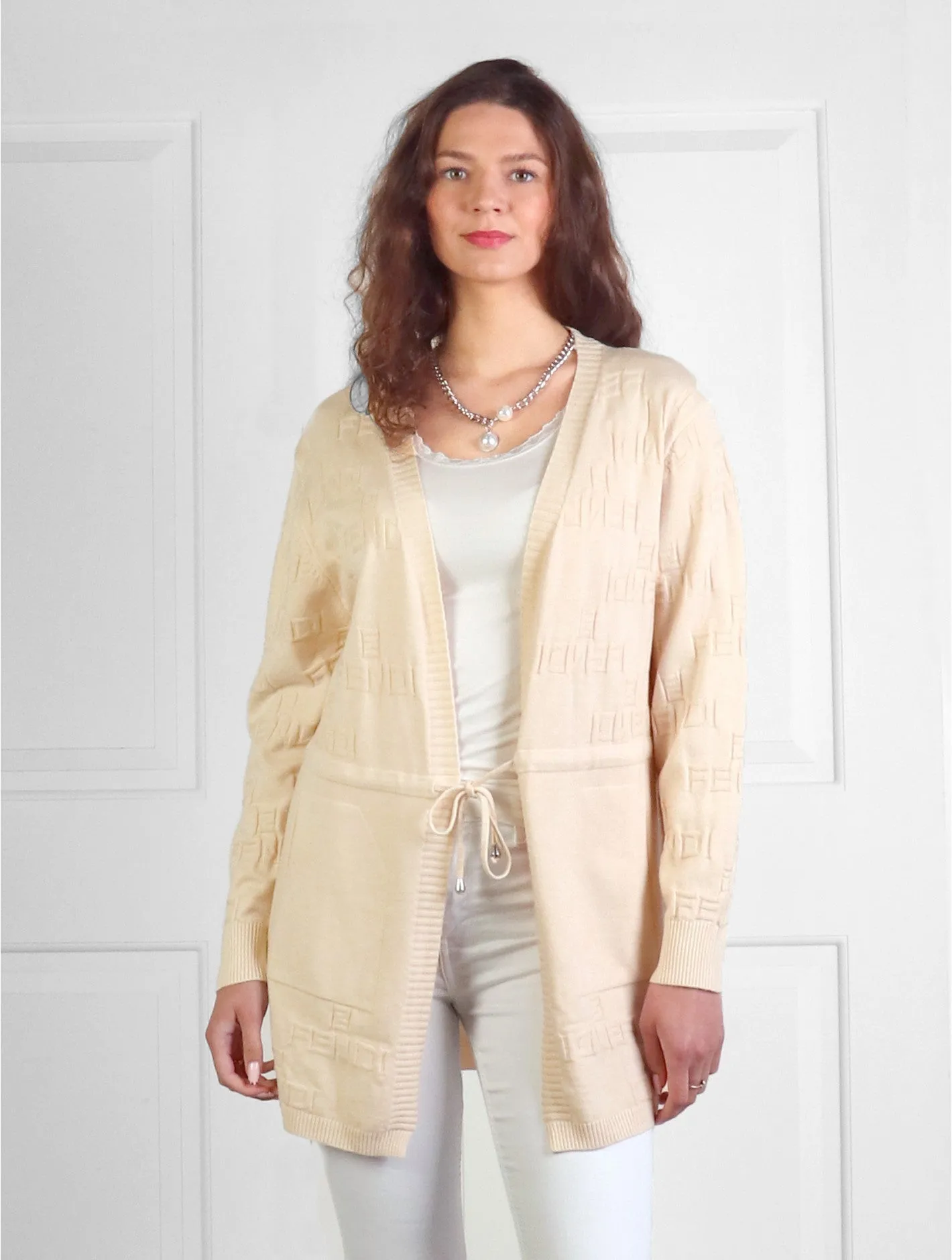 Solid Colour Knitted Cardigan with Pockets
