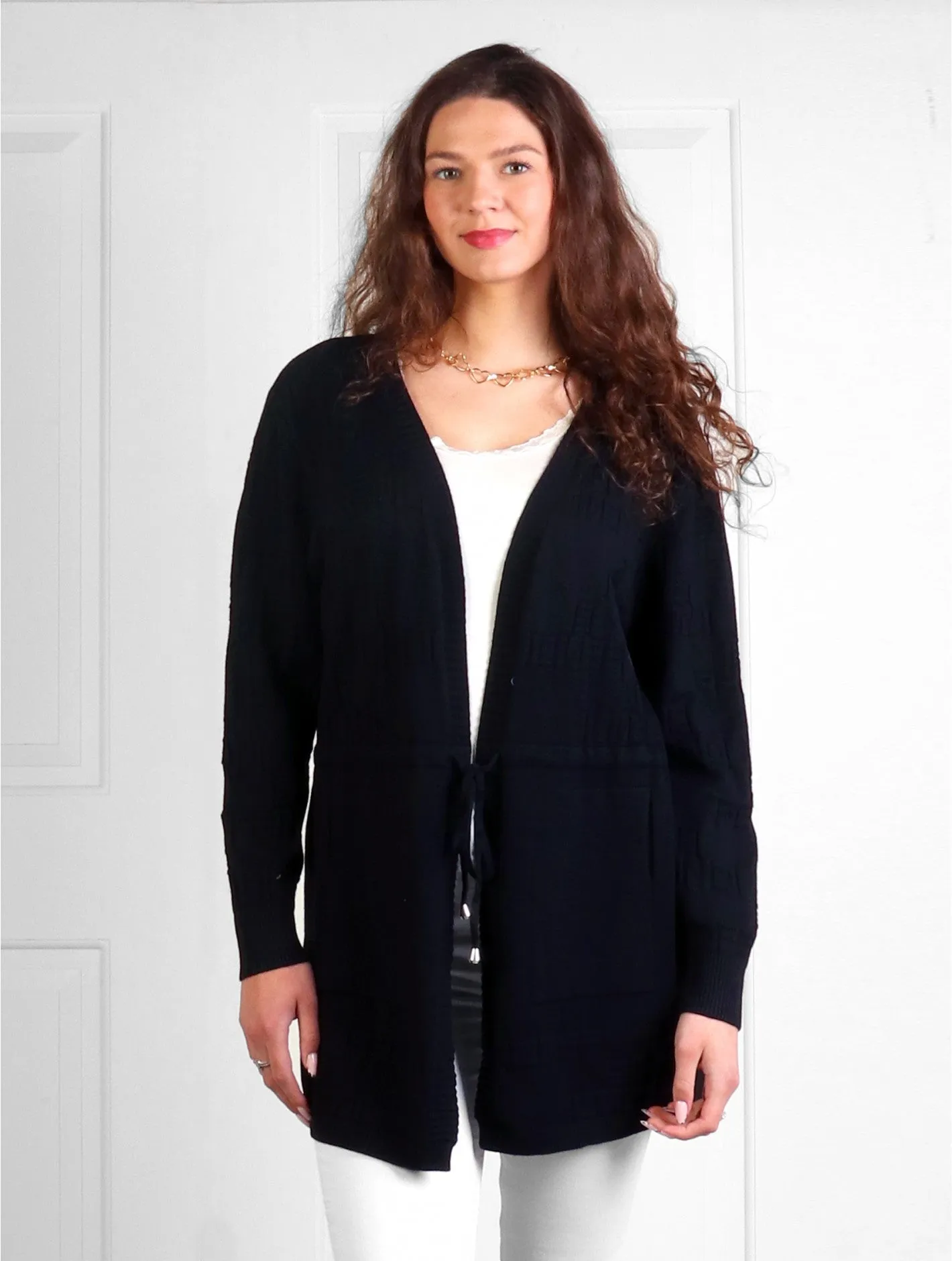 Solid Colour Knitted Cardigan with Pockets