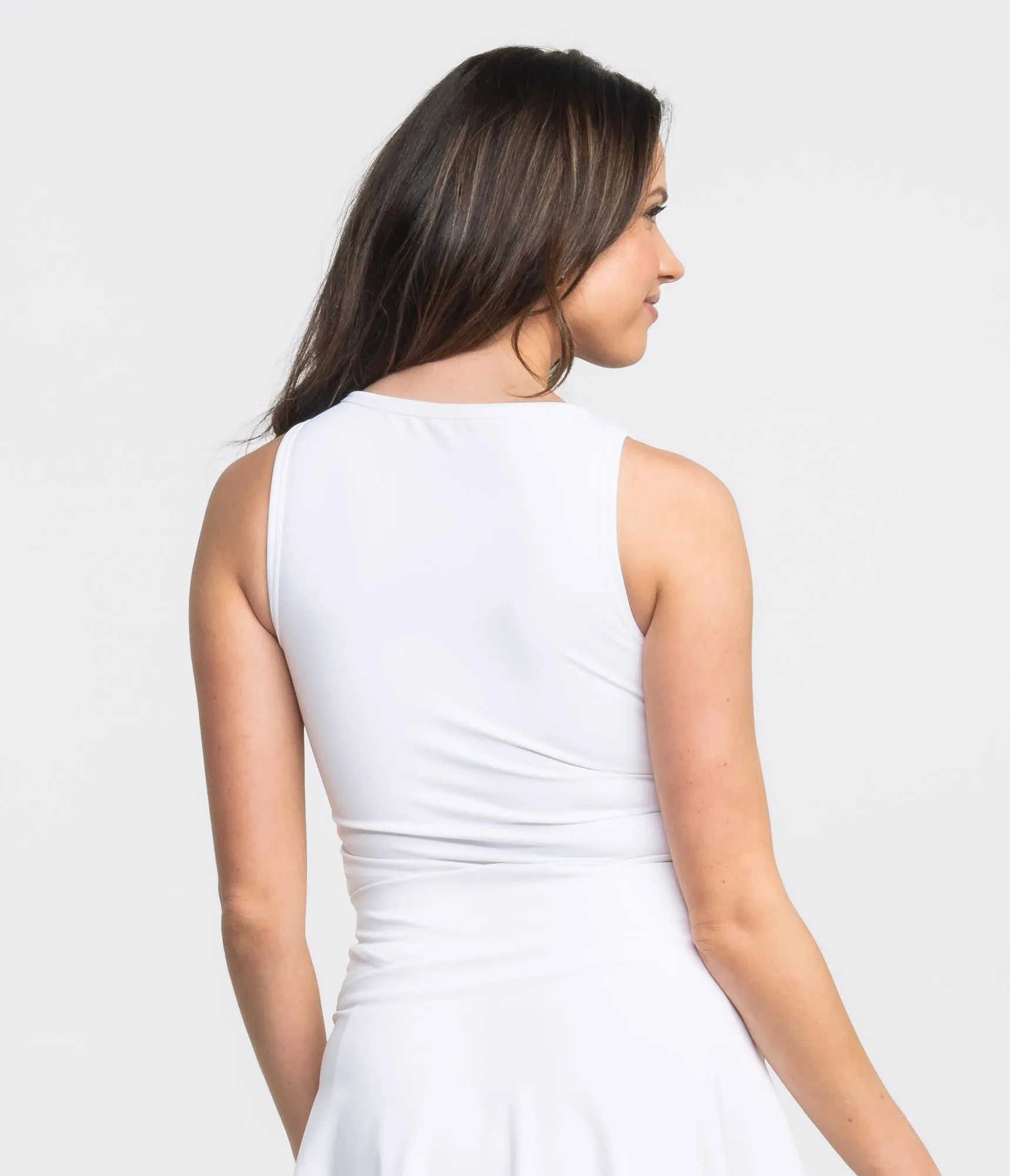 Southern Shirt Co Your Serve Boatneck Performance Tank - Bright White