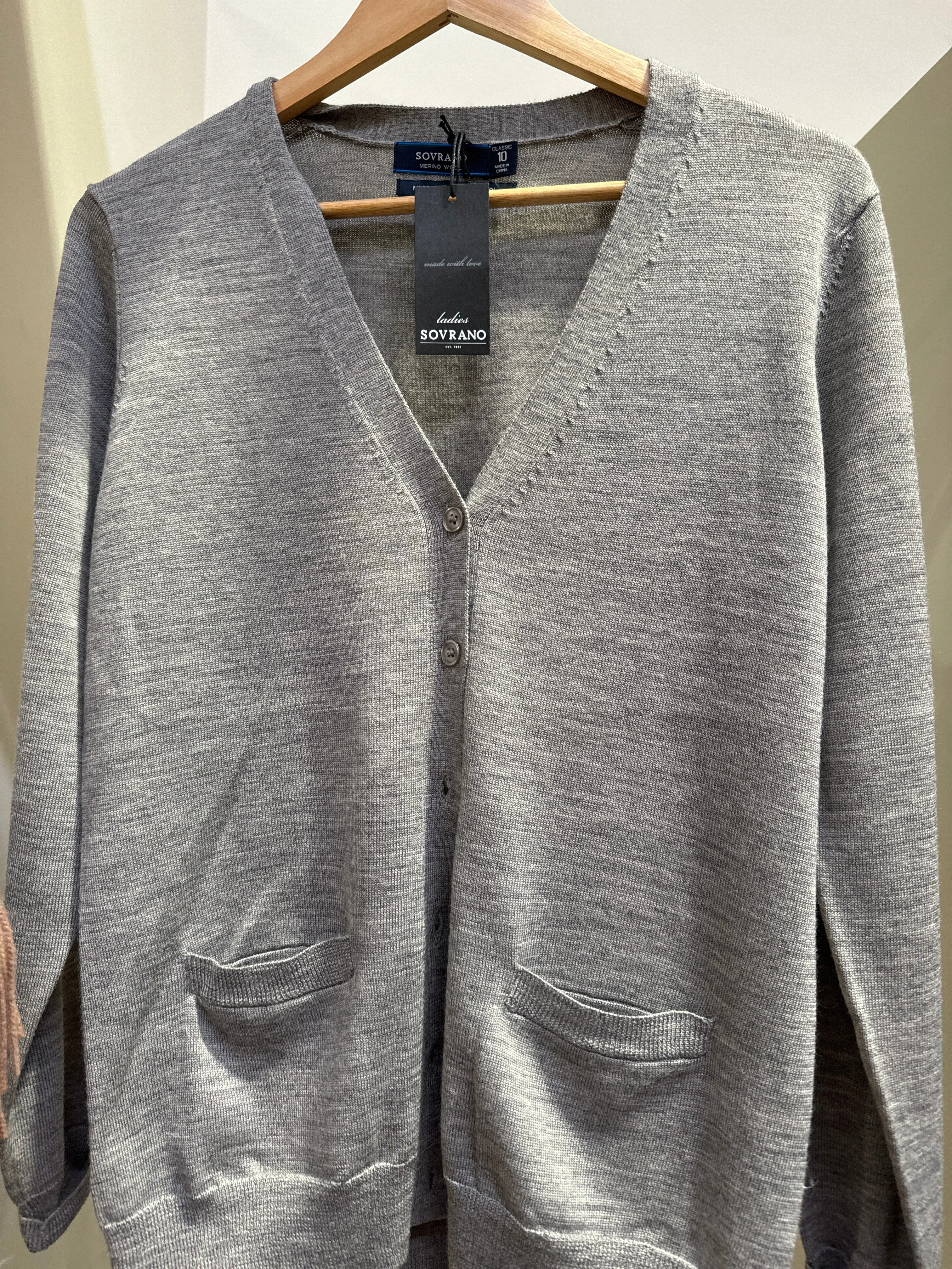 Sovrano Vee cardigan with pockets pure merino