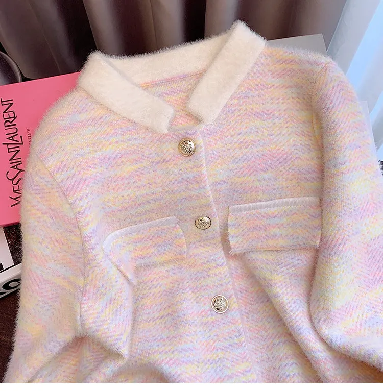 Sweetie Toro Purple Thickened Cardigan