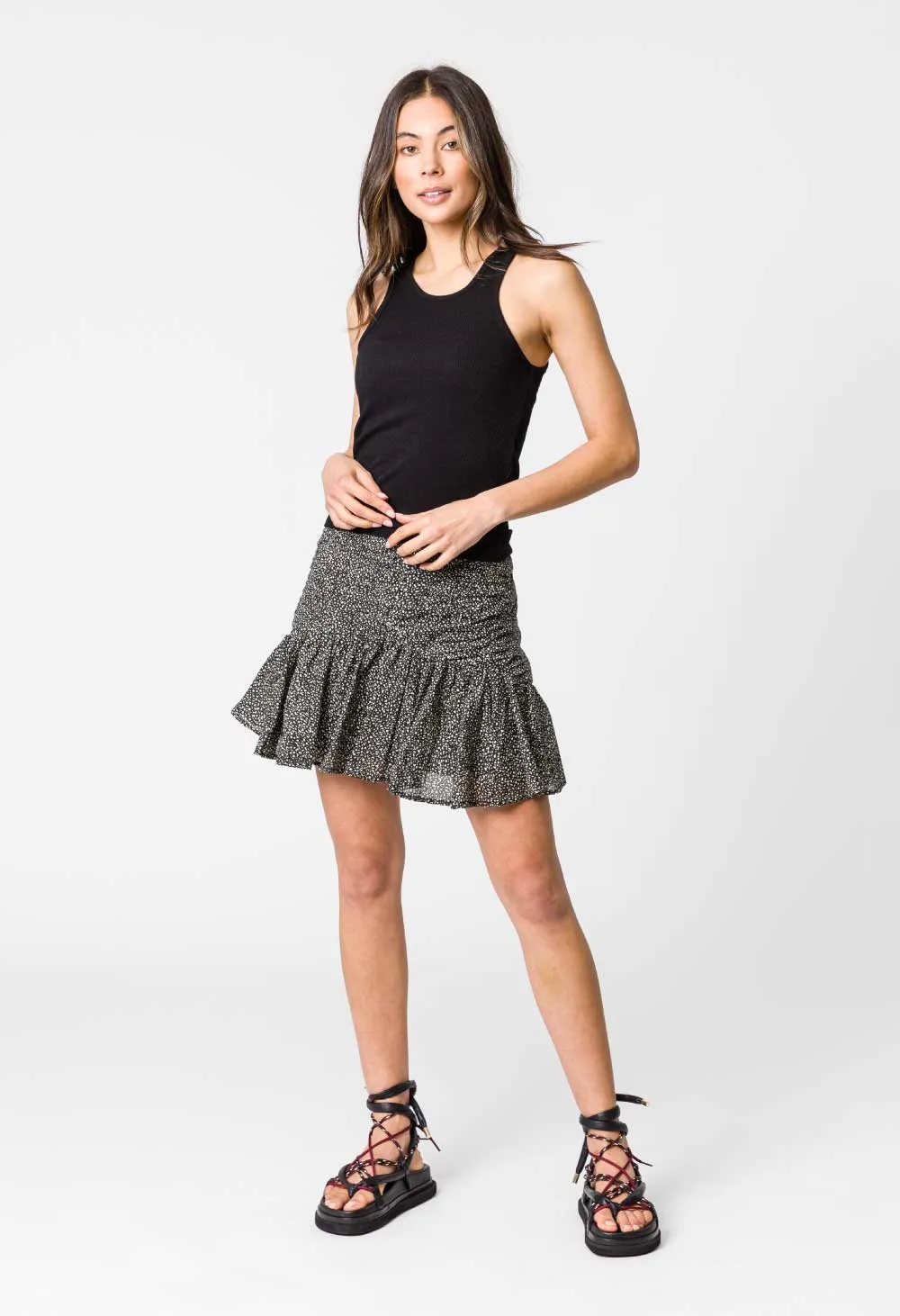 TAMMY RIBBED TANK - BLACK