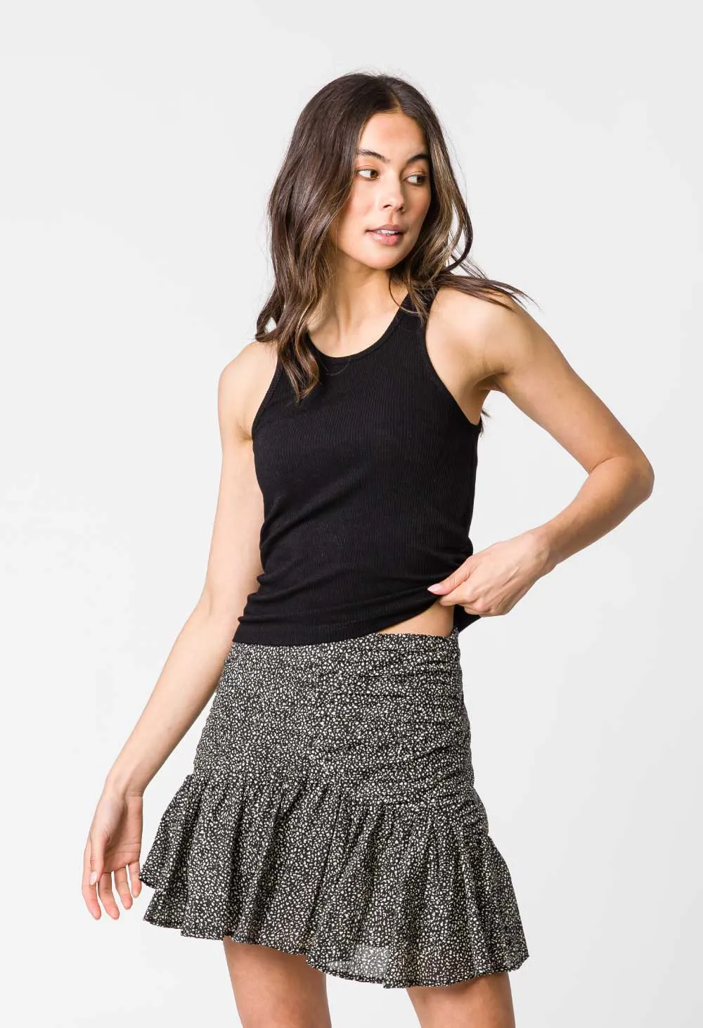 TAMMY RIBBED TANK - BLACK