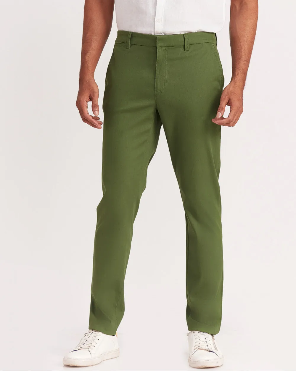 Tapered Fit Luxe Chinos - Chive Green
