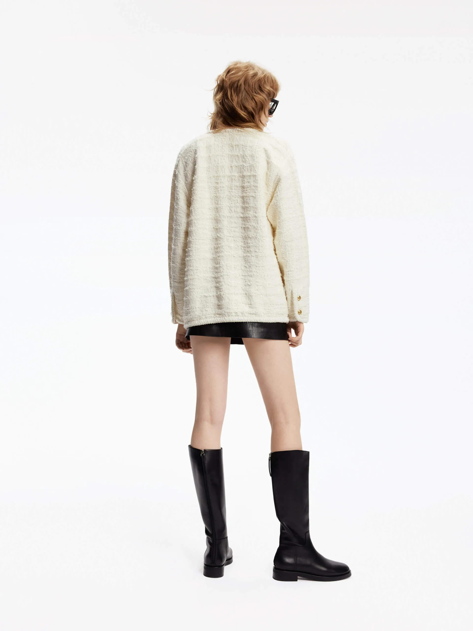 Textured V-neck Cardigan