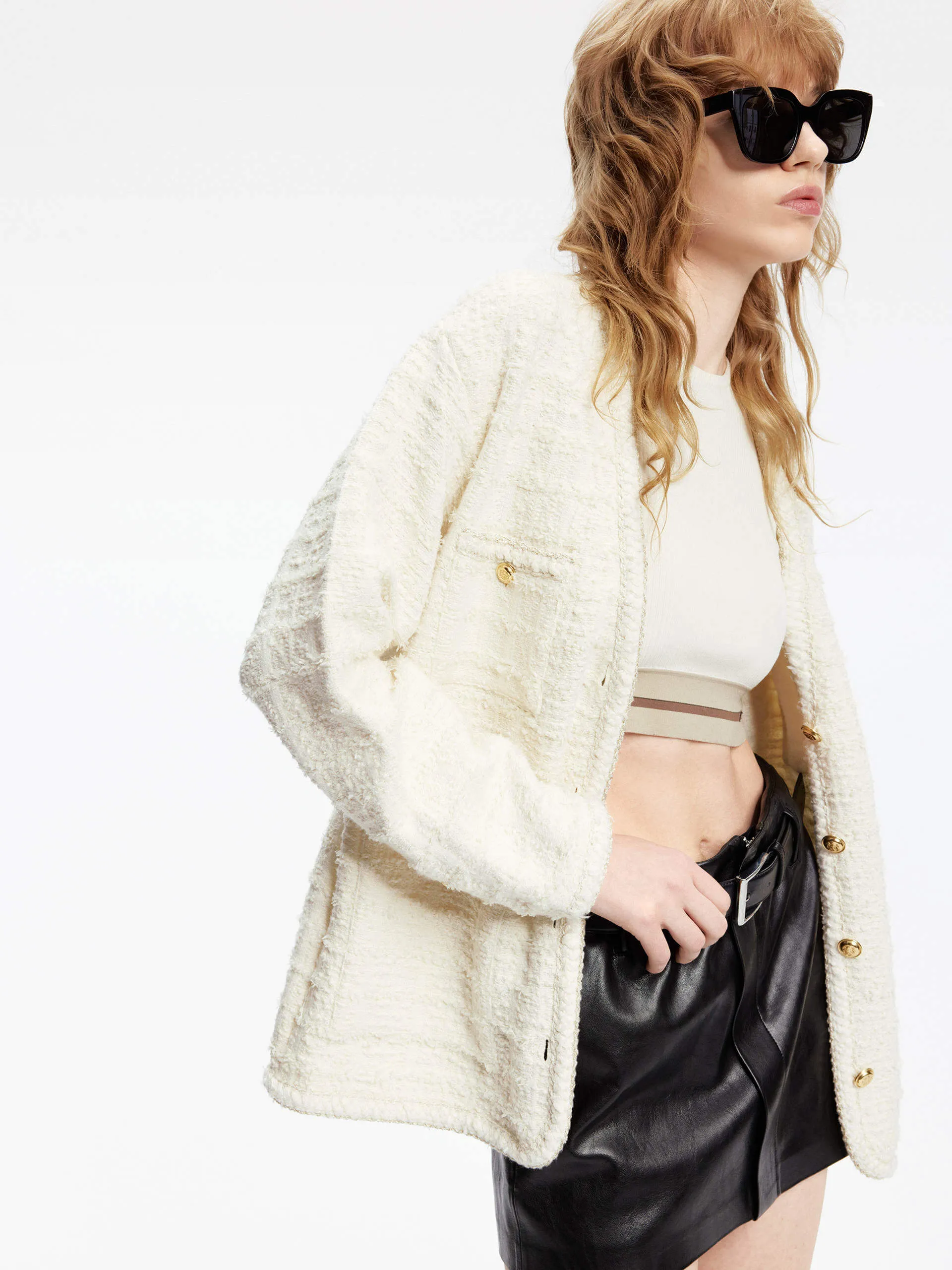 Textured V-neck Cardigan