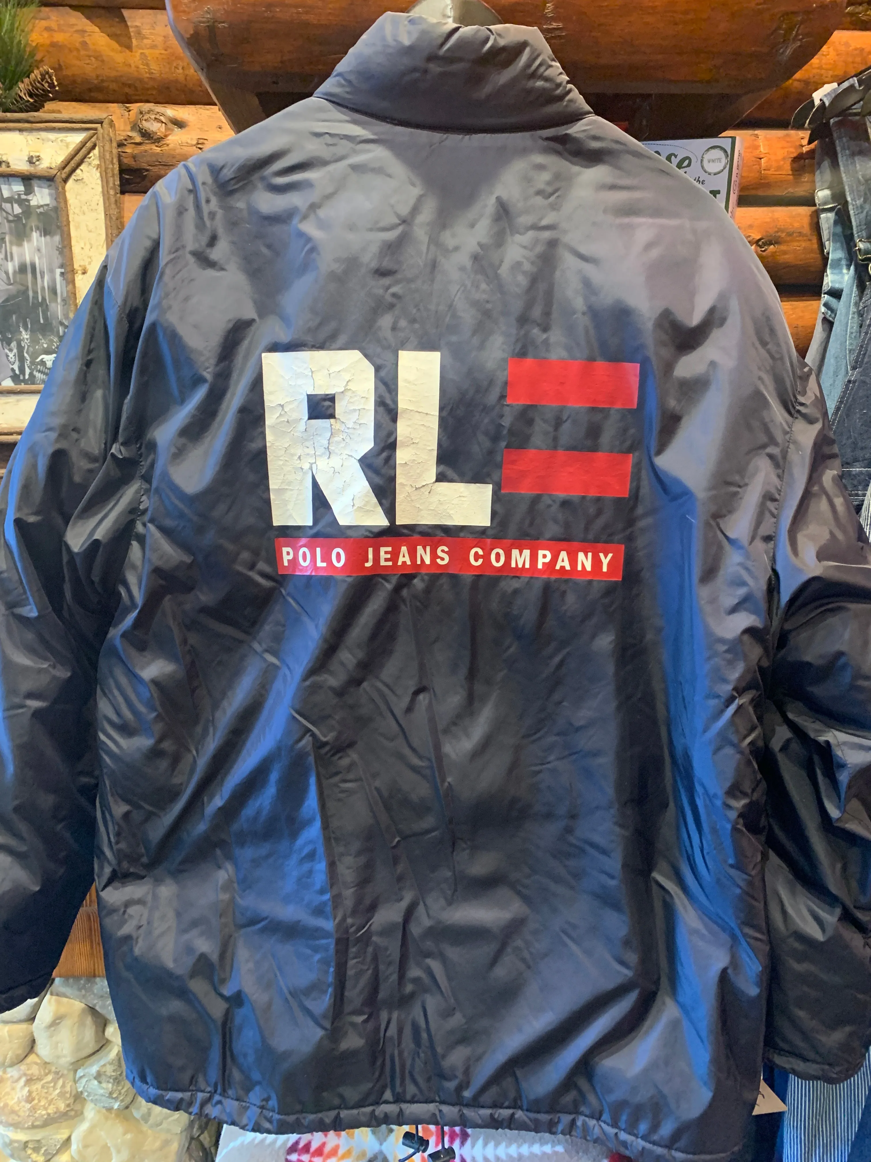 Vintage Ralph Lauren Puffer Navy Jacket, Large. FREE POSTAGE