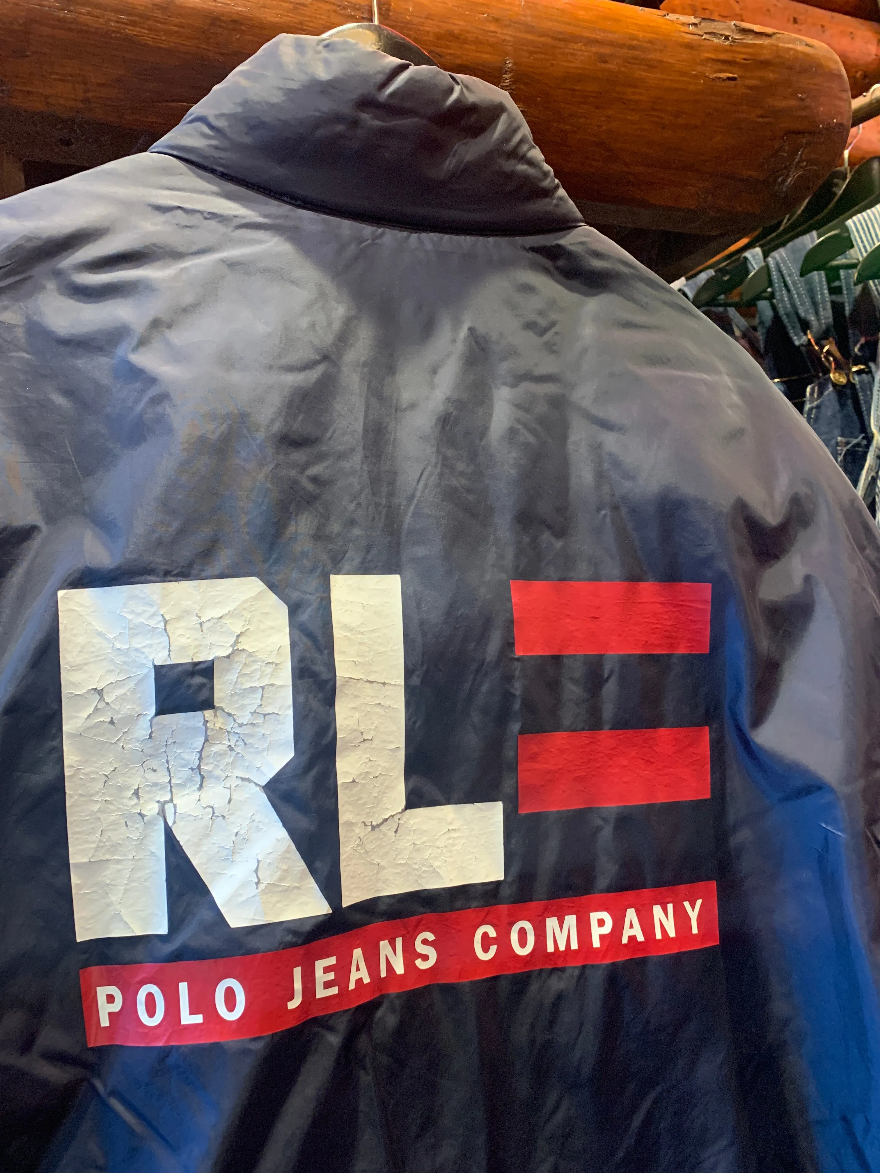 Vintage Ralph Lauren Puffer Navy Jacket, Large. FREE POSTAGE