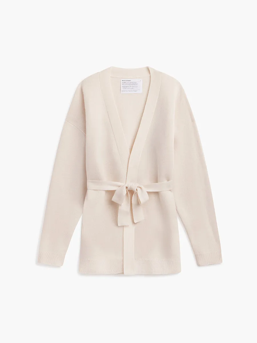 Women's Atlas Merino Belted Cardigan - Ivory