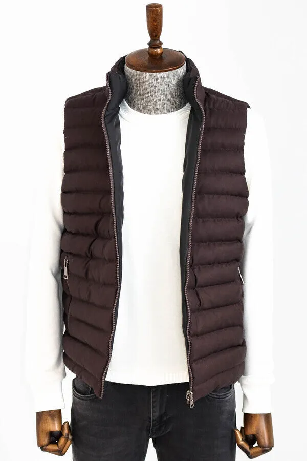 WSS Reversible Puffer Brown Men Down Vest  - Singen