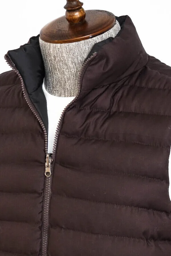 WSS Reversible Puffer Brown Men Down Vest  - Singen